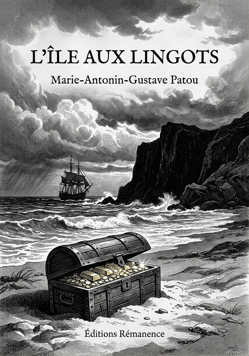 Livre L’Île aux lingots par Marie-Antonin-Gustave Patou - Couverture - Editions Remanence
