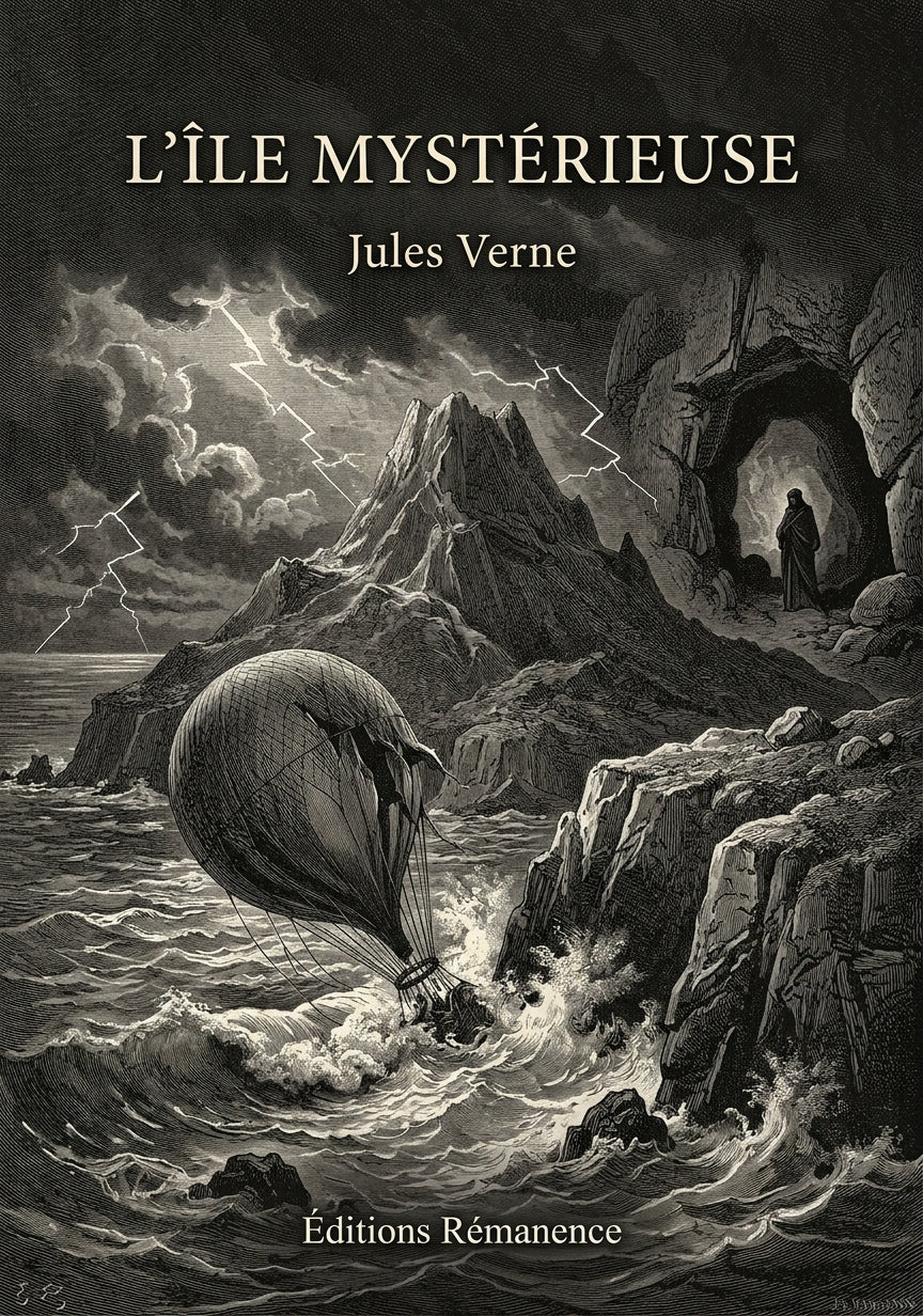 Livre L’Île mystérieuse par Jules Verne - Couverture - Editions Remanence