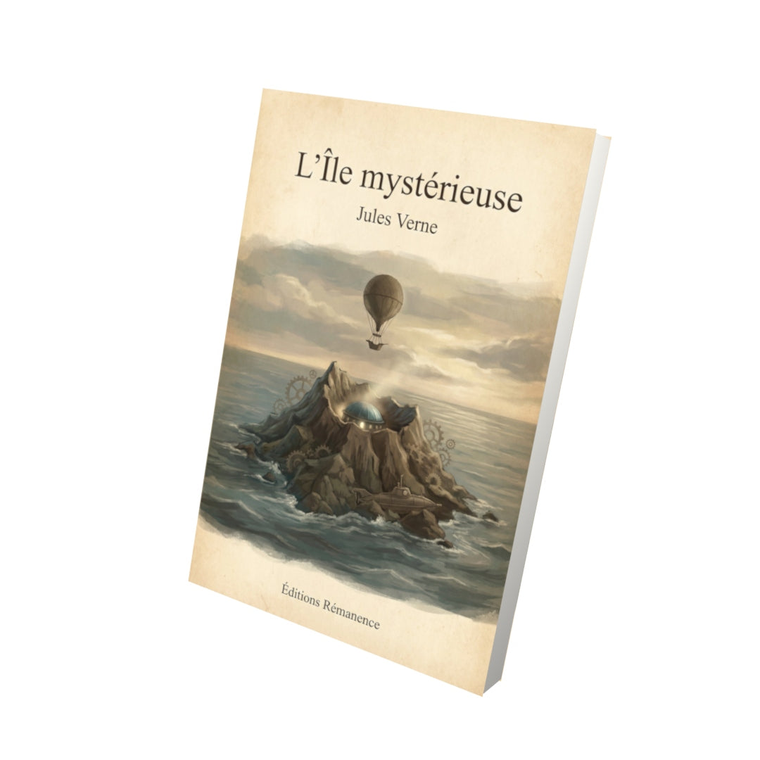 Livre L’Île mystérieuse – Jules Verne - Vue 3D - Editions Remanence