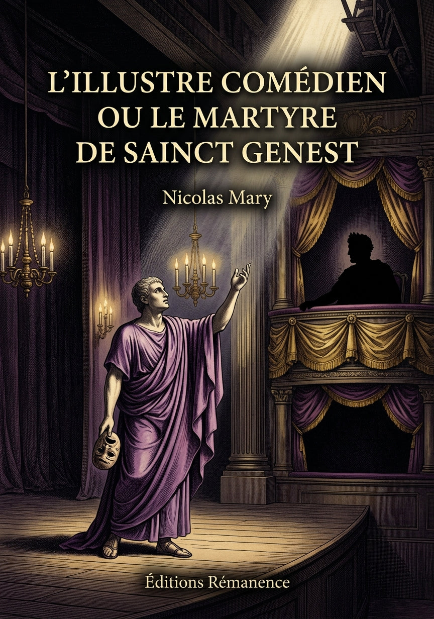 Livre L’Illustre comédien ou le martyre de Sainct Genest par Nicolas Mary - Couverture - Editions Remanence