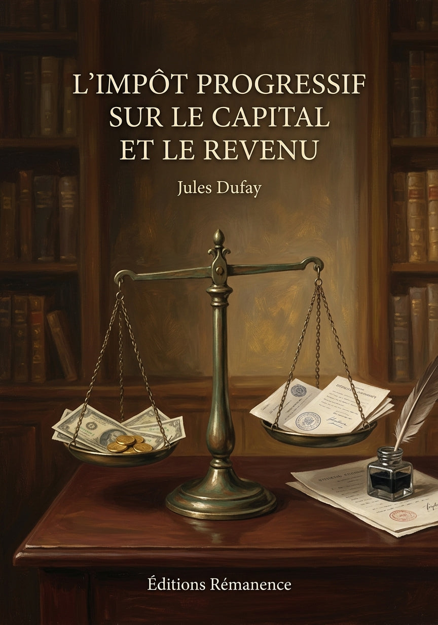 Livre L’Impôt progressif sur le capital et le revenu par Jules Dufay - Couverture - Editions Remanence