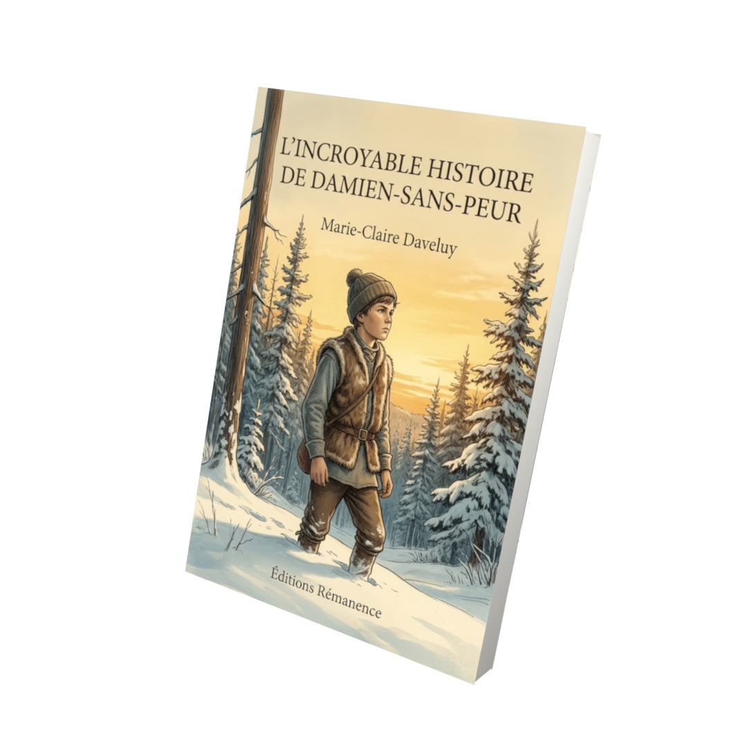 Livre L’incroyable histoire de Damien-sans-peur par Marie-Claire Daveluy - Vue 3D - Editions Remanence