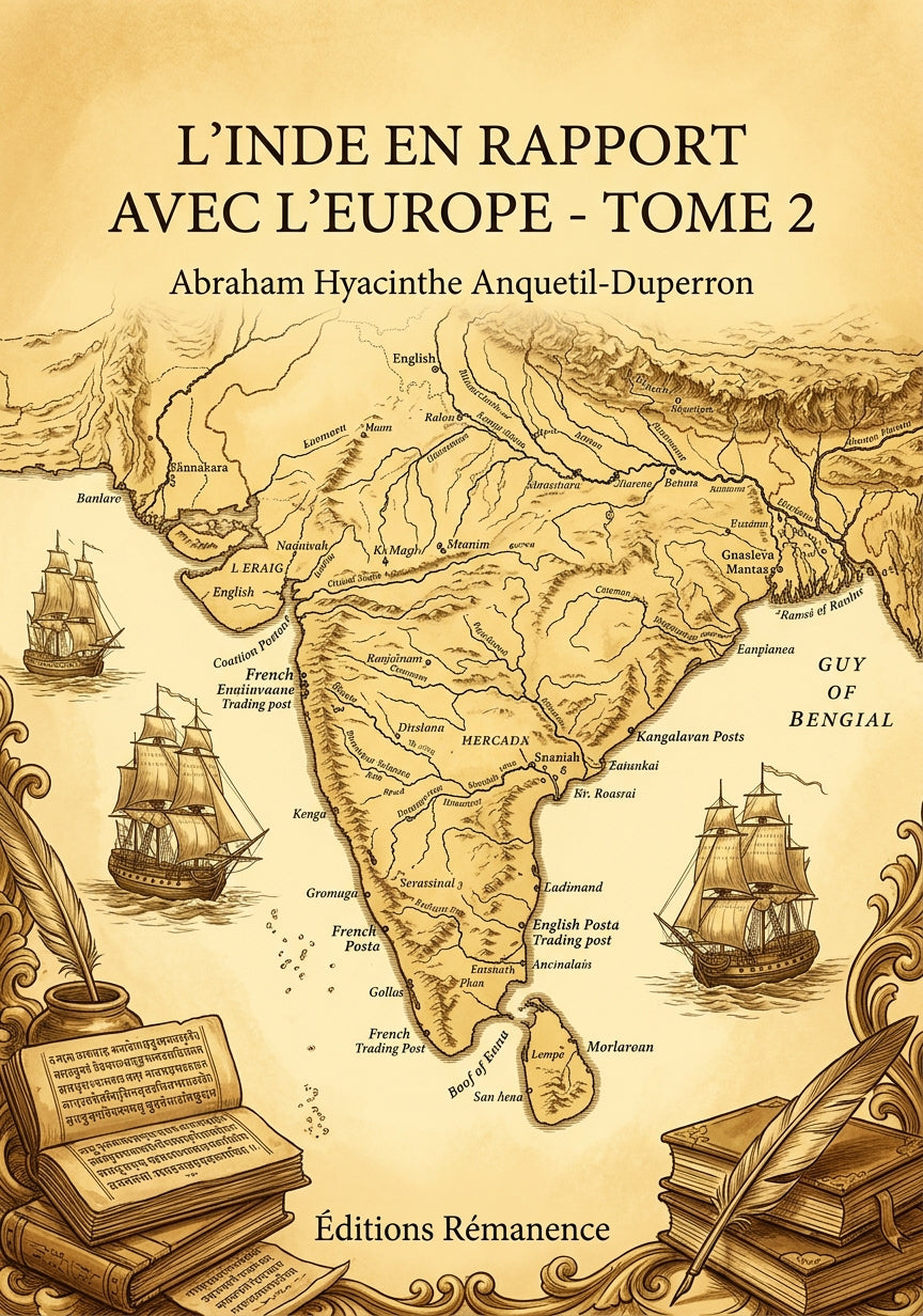 Livre L’Inde en rapport avec l’Europe - Tome 2 par Abraham Hyacinthe Anquetil-Duperron - Couverture - Editions Remanence