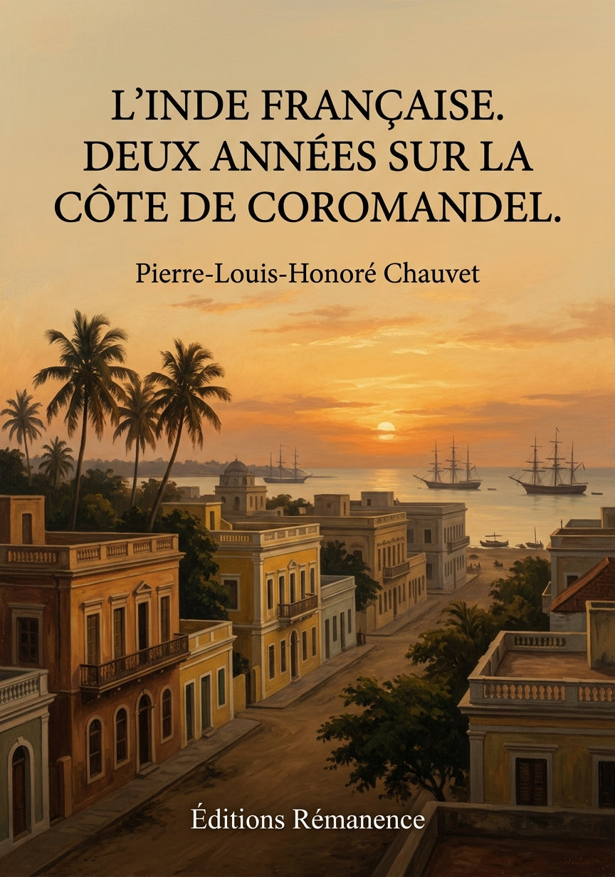 Livre L’Inde française. Deux années sur la côte de Coromandel. par Pierre-Louis-Honoré Chauvet - Couverture - Editions Remanence