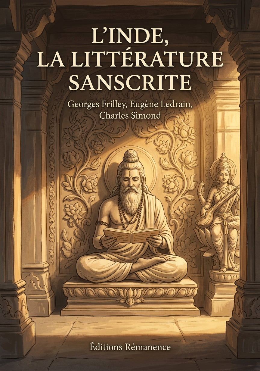 Livre L’Inde, la littérature sanscrite par Georges Frilley, Eugène Ledrain, Charles Simond - Couverture - Editions Remanence