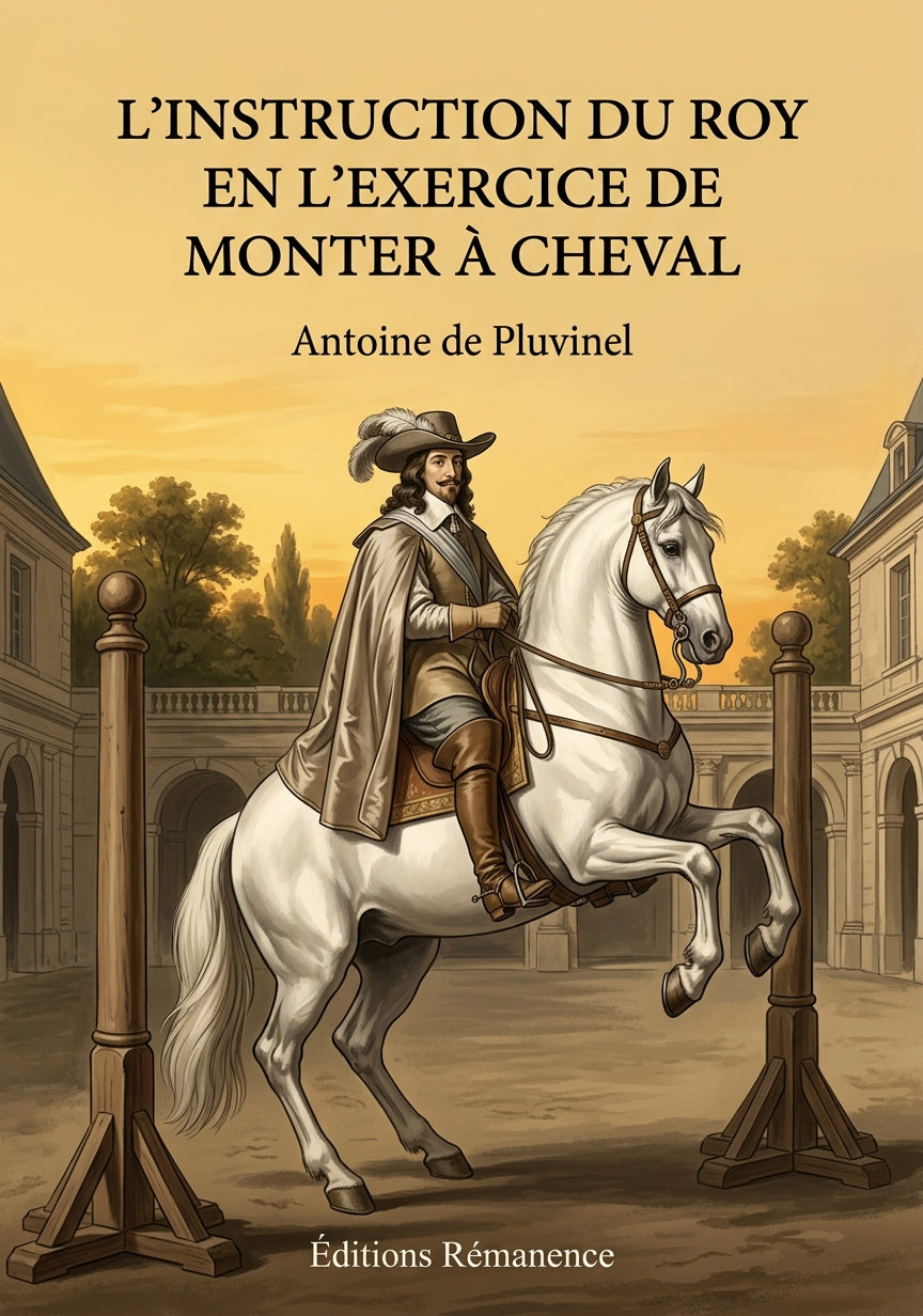 Livre L’Instruction du Roy en l’exercice de monter à cheval par Antoine de Pluvinel - Couverture - Editions Remanence