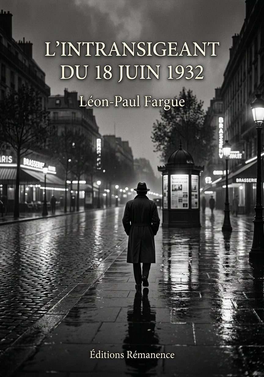 Livre L’intransigeant du 18 juin 1932 par Léon-Paul Fargue - Couverture - Editions Remanence