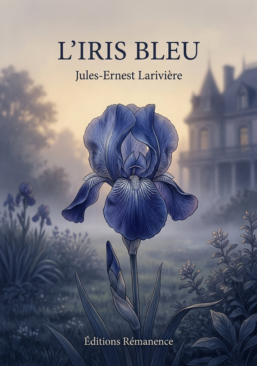 Livre L’iris bleu par Jules-Ernest Larivière - Couverture - Editions Remanence