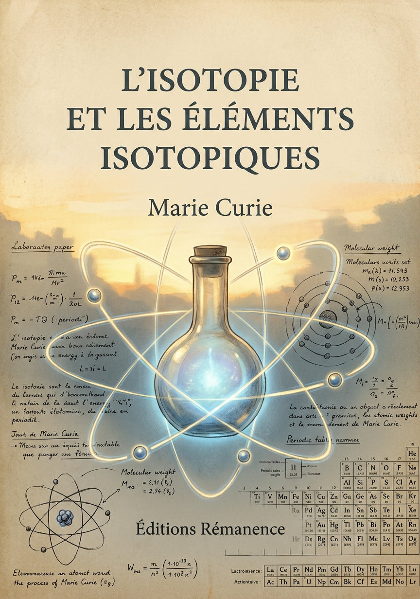Livre L’isotopie et les éléments isotopiques par Marie Curie - Couverture - Editions Remanence