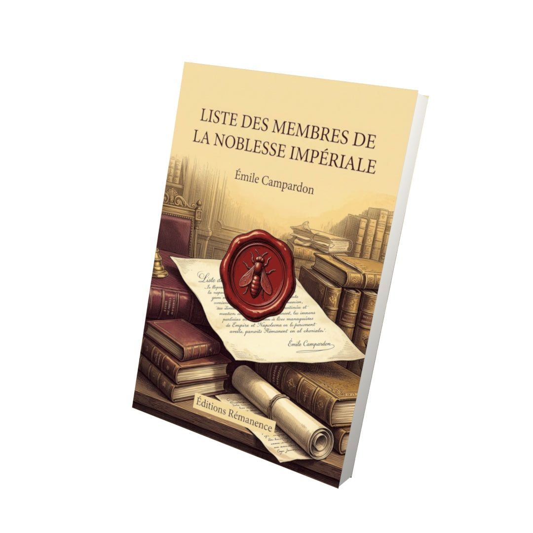 Livre Liste des membres de la noblesse impériale par Émile Campardon - Vue 3D - Editions Remanence