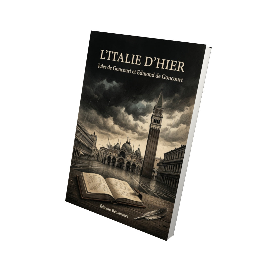 Livre L’Italie d’hier par Jules de Goncourt et Edmond de Goncourt - Vue 3D - Editions Remanence