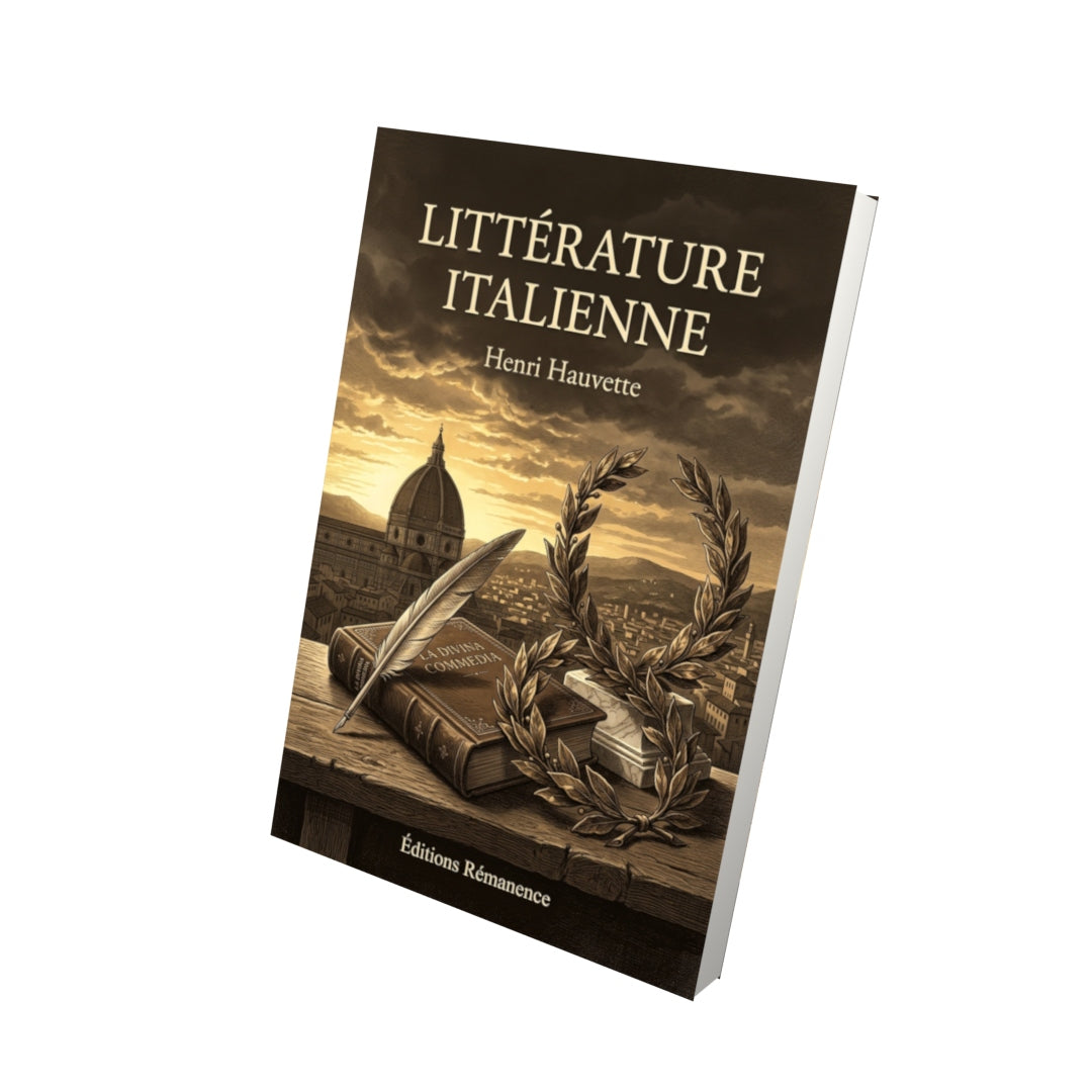 Livre Littérature italienne par Henri Hauvette - Vue 3D - Editions Remanence
