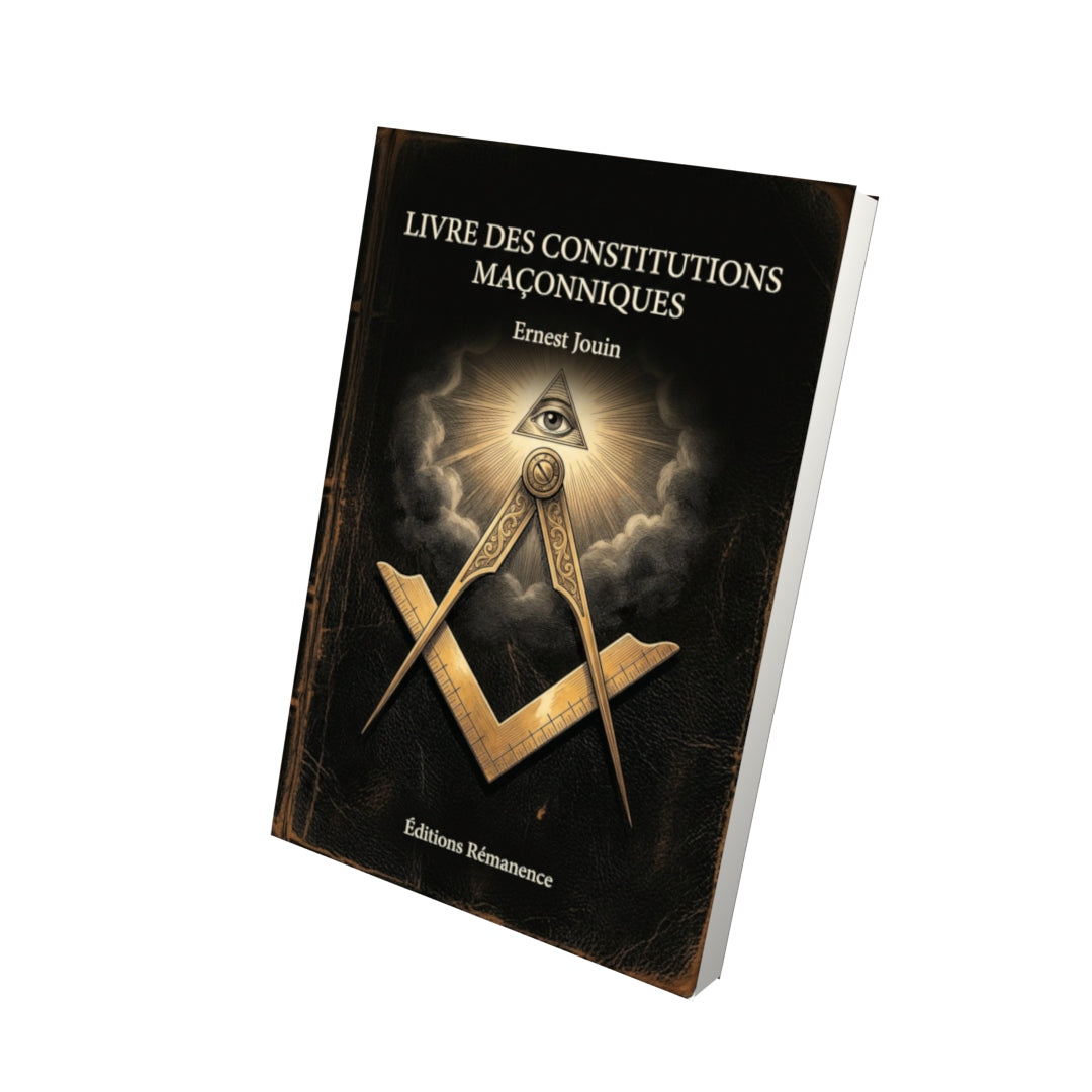 Livre Livre des constitutions maçonniques - Ernest Jouin - Vue 3D - Editions Remanence