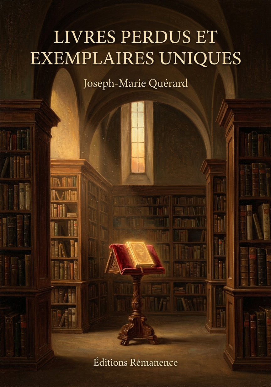 Livre Livres perdus et exemplaires uniques par Joseph-Marie Quérard - Couverture - Editions Remanence