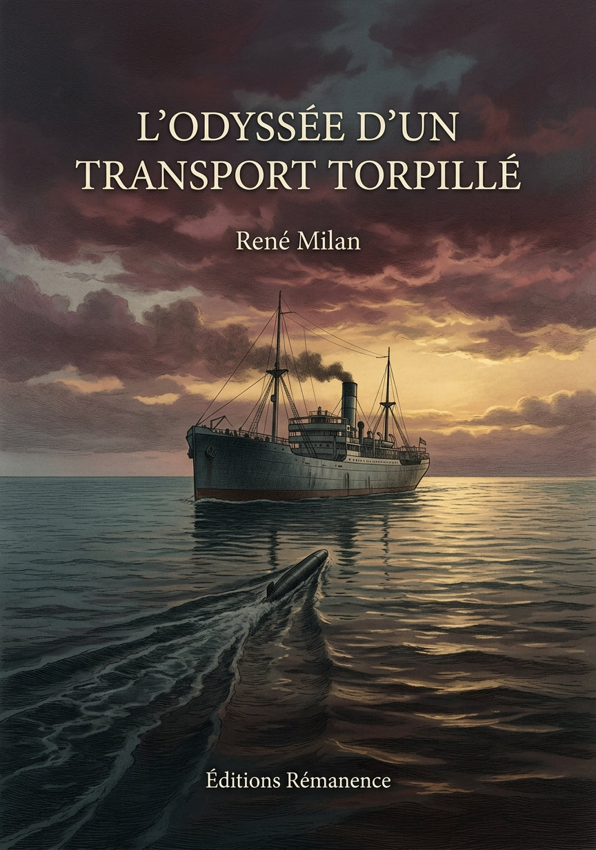 Livre L’Odyssée d’un transport torpillé par René Milan - Couverture - Editions Remanence