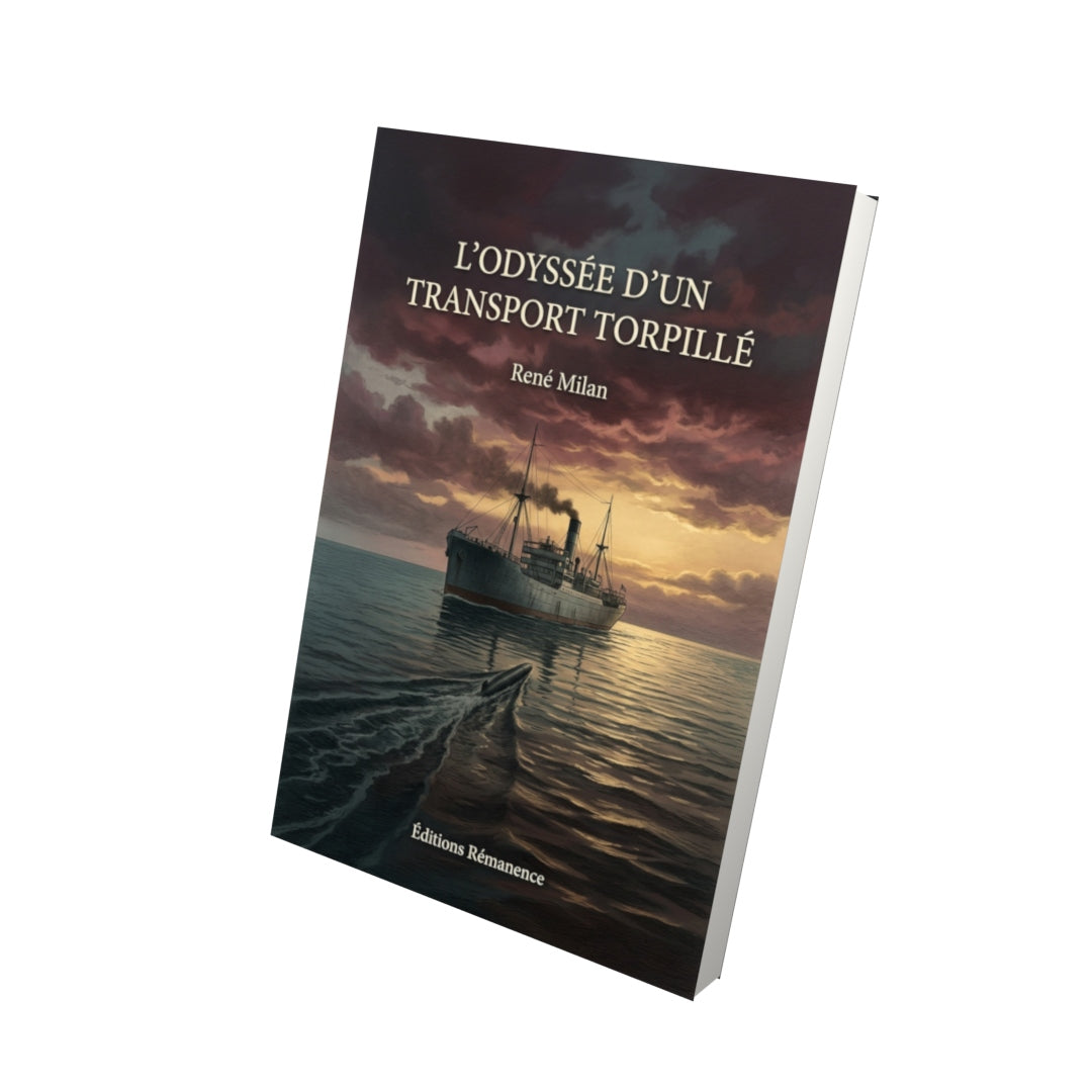 Livre L’Odyssée d’un transport torpillé par René Milan - Vue 3D - Editions Remanence