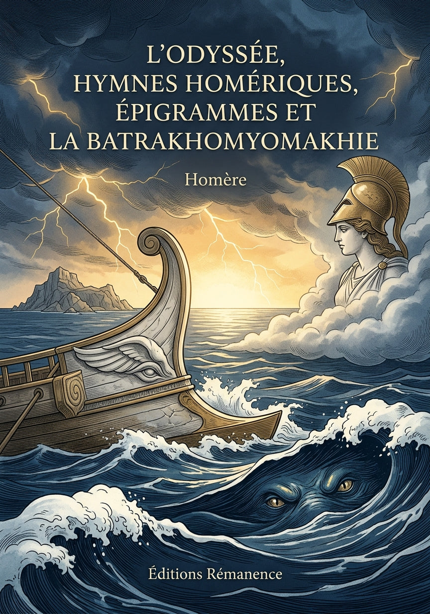 Livre L’Odyssée, Hymnes homériques, Épigrammes et La Batrakhomyomakhie par Homère - Couverture - Editions Remanence