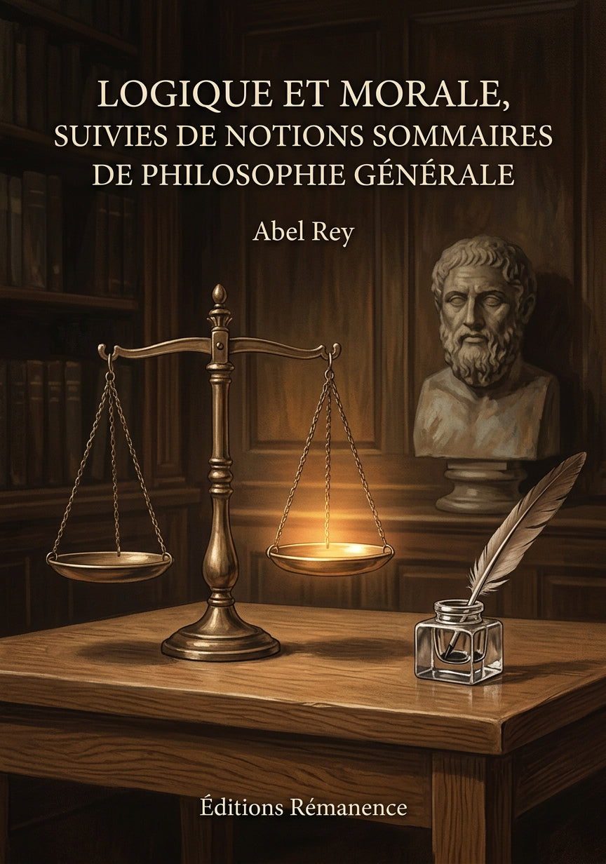 Livre Logique et morale, suivies de notions sommaires de philosophie générale par Abel Rey - Couverture - Editions Remanence
