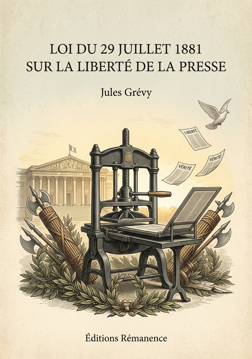Loi du 29 juillet 1881 sur la Liberté de la Presse - Jules Grévy (Couverture)
