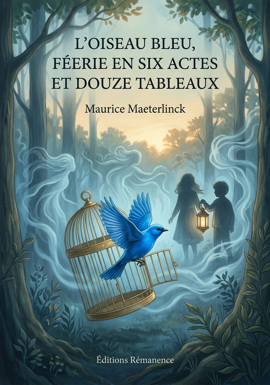Livre L’Oiseau bleu, féerie en six actes et douze tableaux par Maurice Maeterlinck - Couverture - Editions Remanence