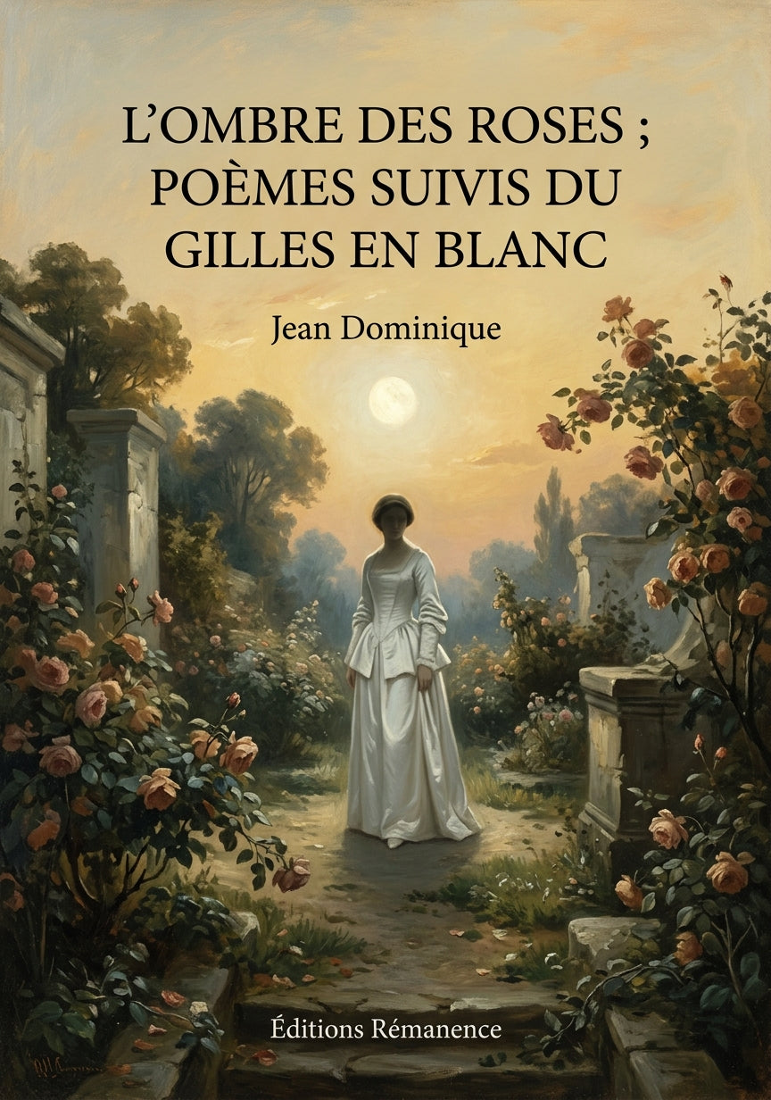 Livre L’Ombre des roses ; Poèmes suivis du Gilles en blanc par Jean Dominique - Couverture - Editions Remanence