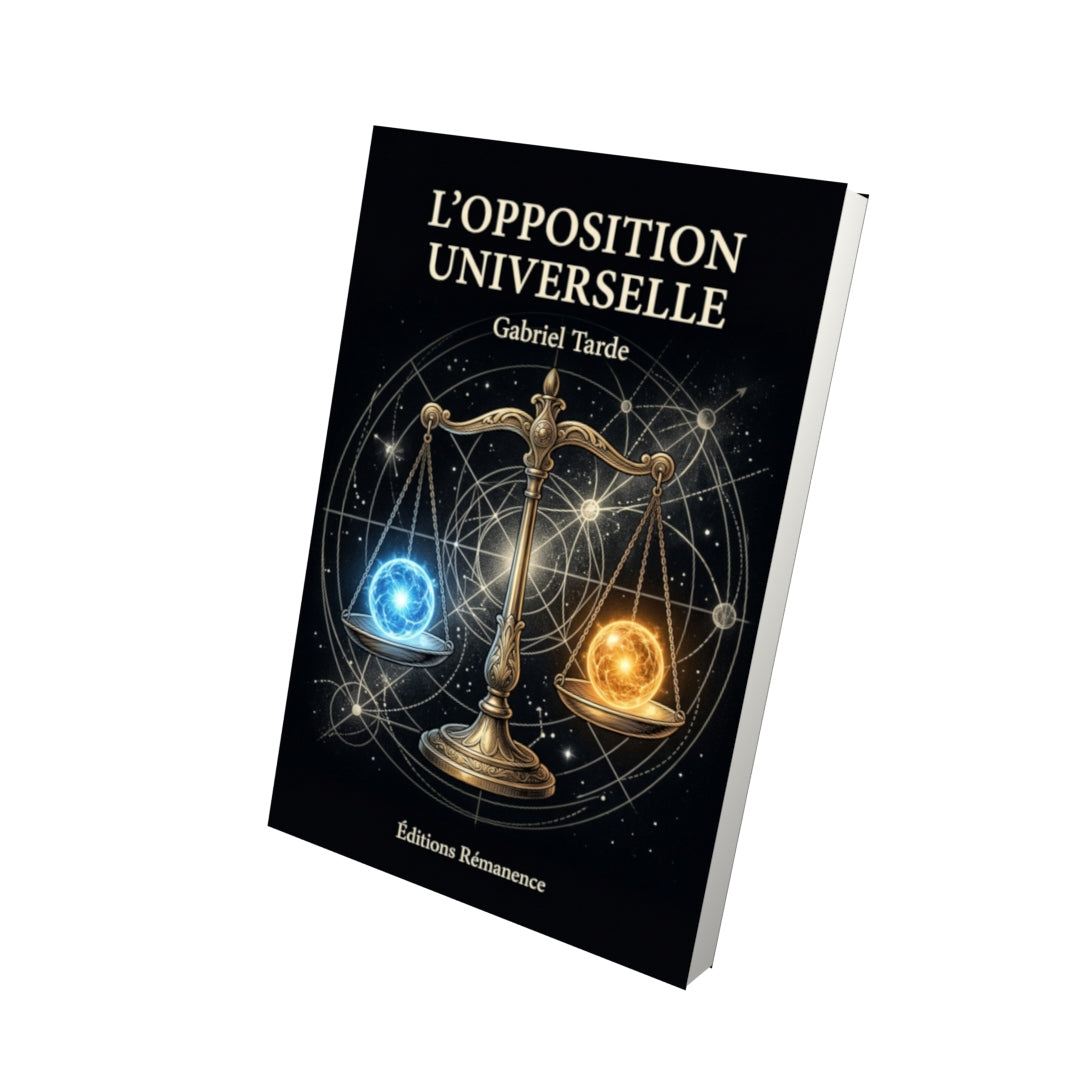 Livre L’Opposition universelle par Gabriel Tarde - Vue 3D - Editions Remanence