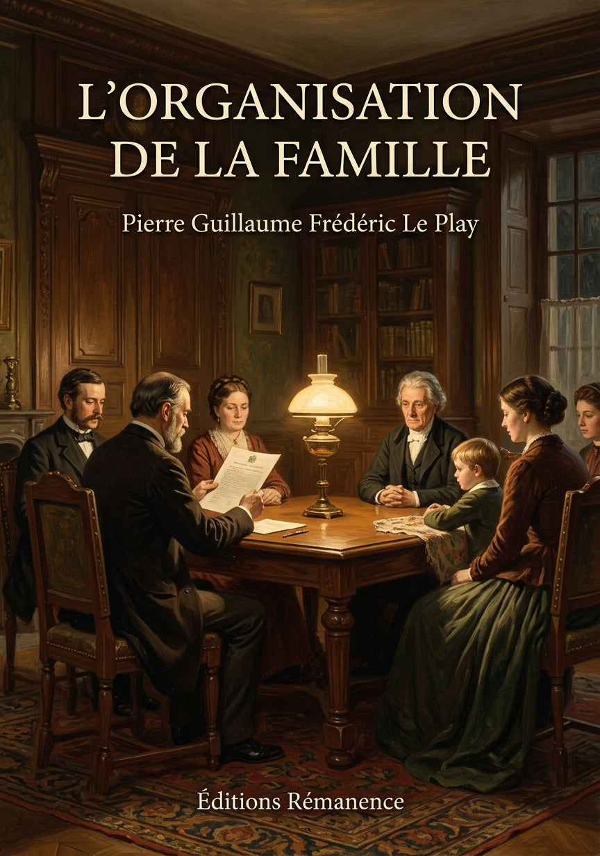 Livre L’Organisation De La Famille par Pierre Guillaume Frédéric Le Play - Couverture - Editions Remanence