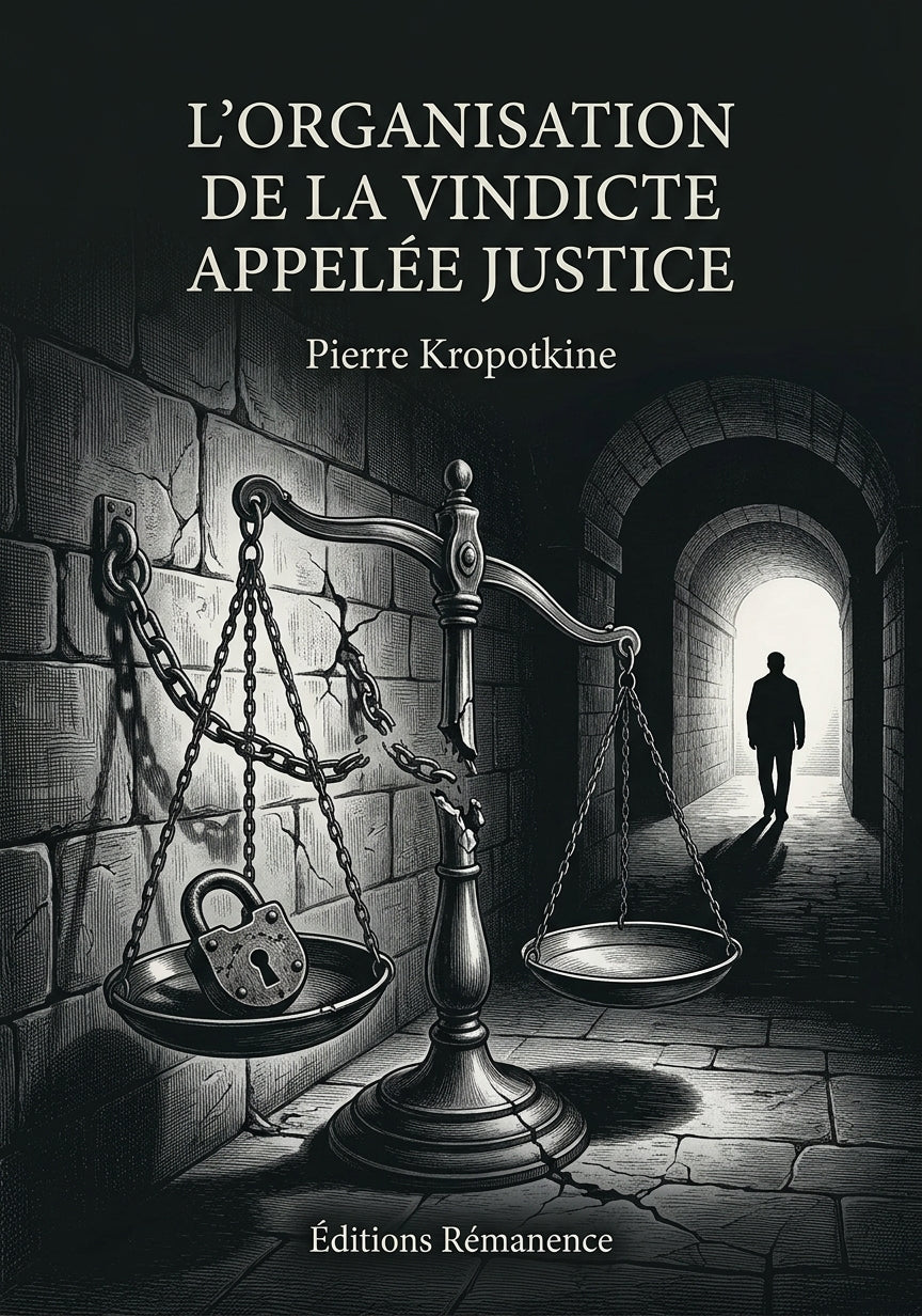 Livre L’Organisation de la Vindicte appelée Justice par Pierre Kropotkine - Couverture - Editions Remanence