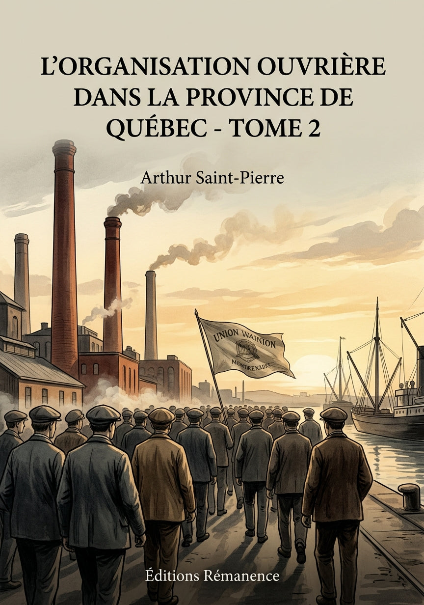 Livre L’organisation ouvrière dans la province de Québec - Tome 2 par Arthur Saint-Pierre - Couverture - Editions Remanence