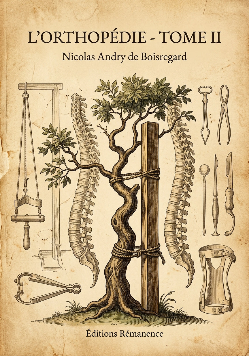Livre L’Orthopédie - Tome II par Nicolas Andry de Boisregard - Couverture - Editions Remanence