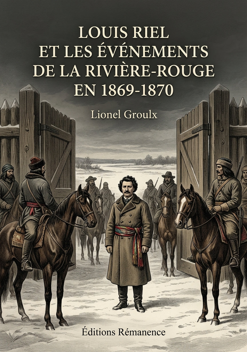 Livre Louis Riel et les événements de la Rivière-Rouge en 1869-1870 par Lionel Groulx - Couverture - Editions Remanence