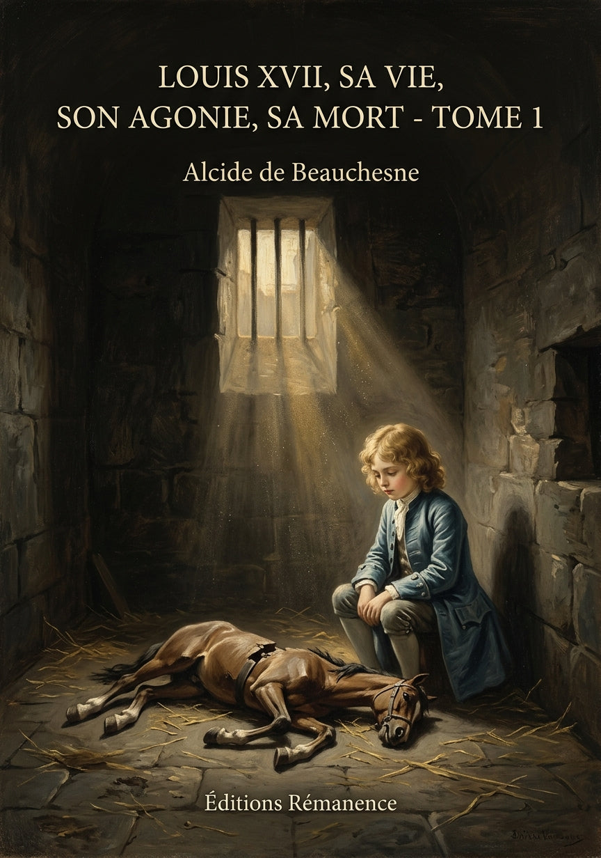 Livre Louis XVII, sa vie, son agonie, sa mort - Tome 1 par Alcide de Beauchesne - Couverture - Editions Remanence