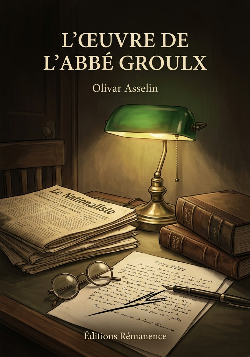 Livre L’œuvre de l’abbé Groulx par Olivar Asselin - Couverture - Editions Remanence