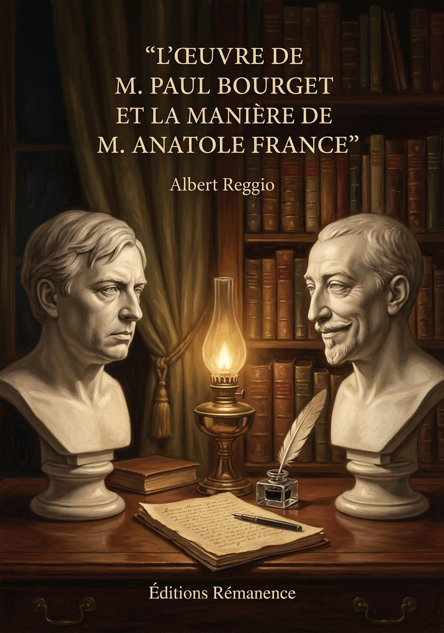 Livre L’Œuvre de M. Paul Bourget et la Manière de M. Anatole France par Albert Reggio - Couverture - Editions Remanence
