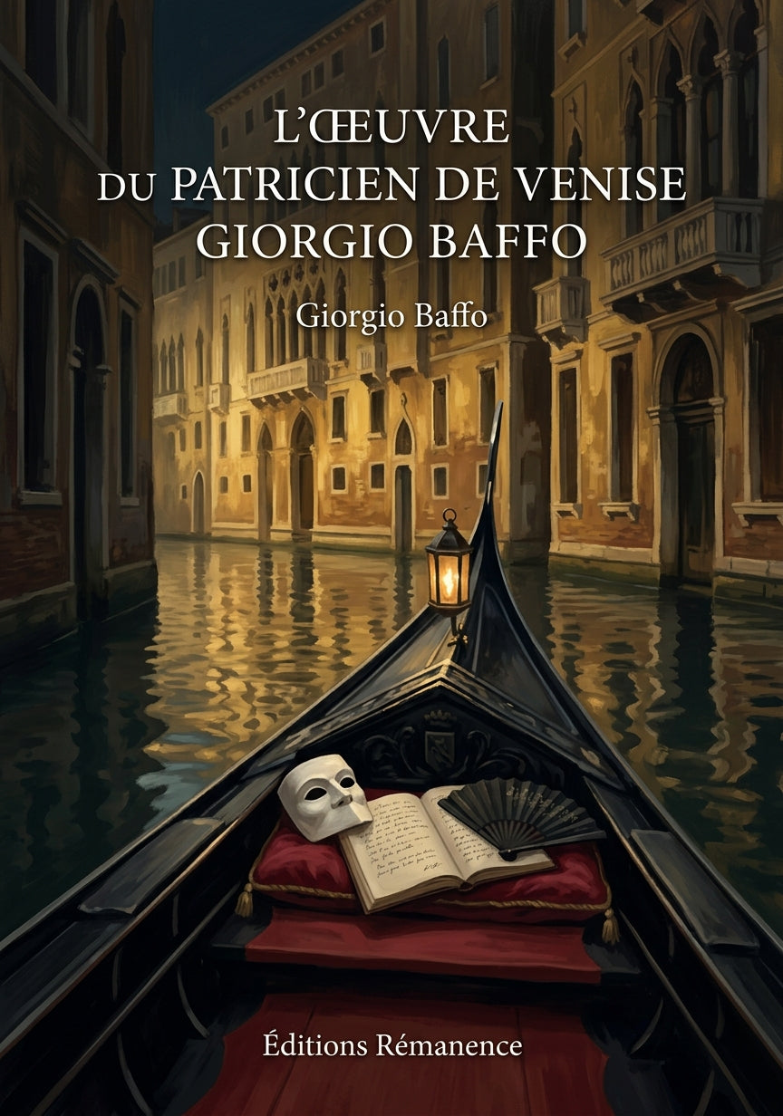 Livre L’Œuvre du patricien de Venise Giorgio Baffo par Giorgio Baffo - Couverture - Editions Remanence