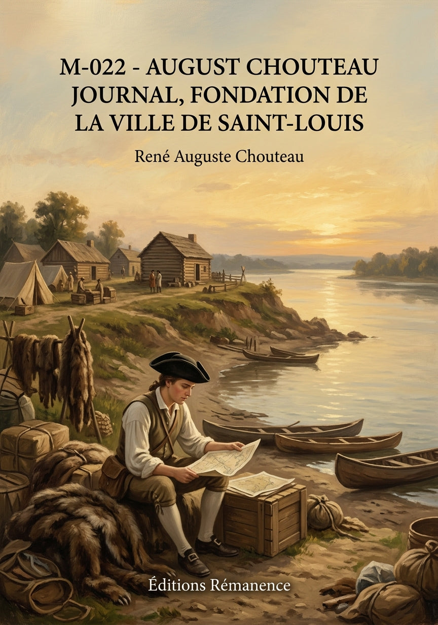 Livre M-022 - August Chouteau Journal, Fondation de la ville de Saint-Louis par René Auguste Chouteau - Couverture - Editions Remanence