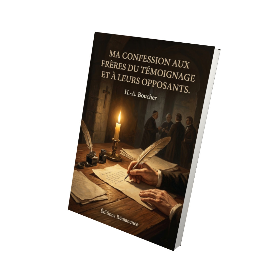 Livre Ma confession aux frères du témoignage et à leurs opposants. par H.-A. Boucher - Vue 3D - Editions Remanence