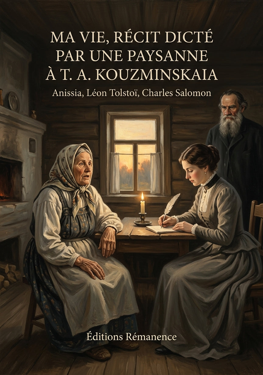 Livre Ma vie, récit dicté par une paysanne à T. A. Kouzminskaia par Anissia, Léon Tolstoï, Charles Salomon - Couverture - Editions Remanence