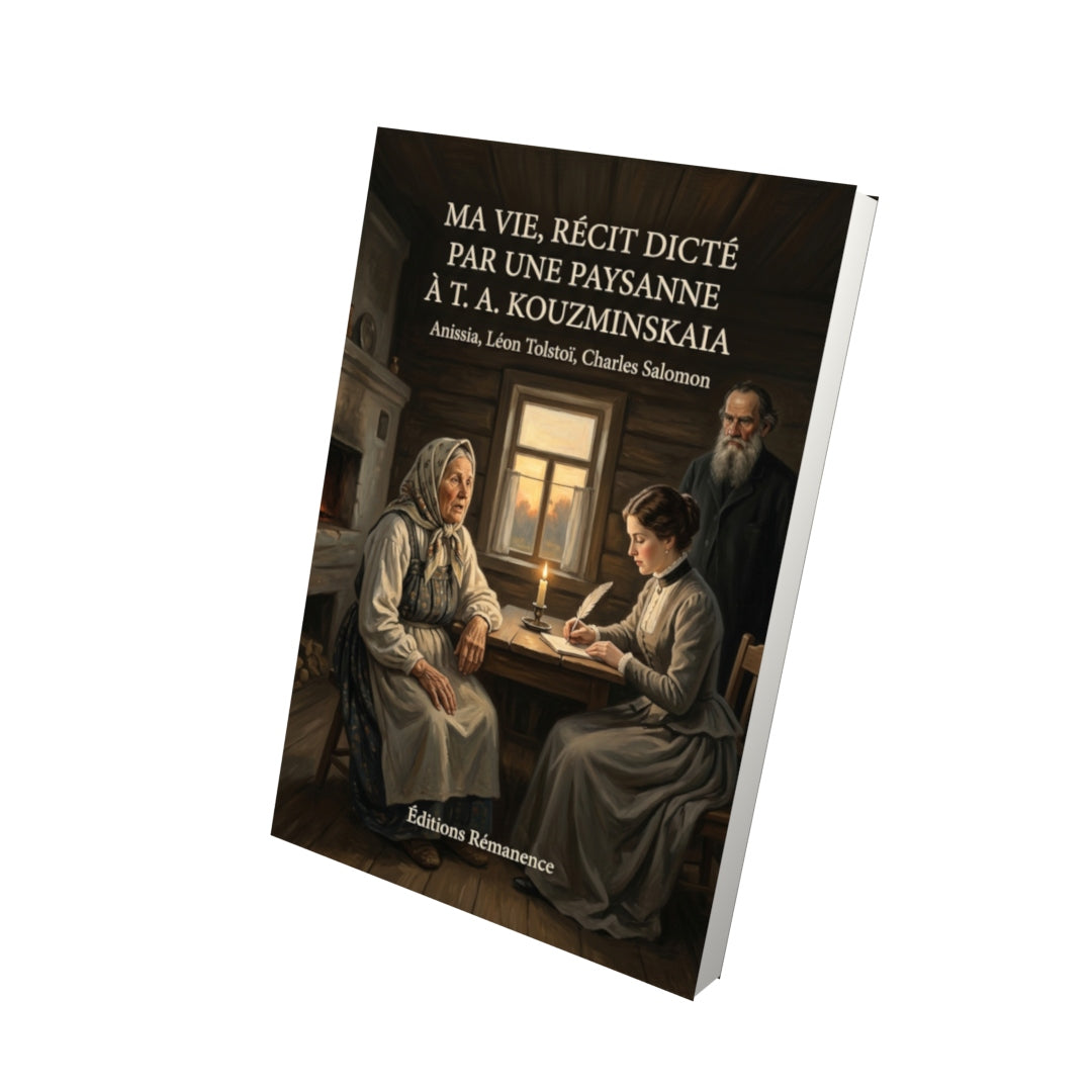 Livre Ma vie, récit dicté par une paysanne à T. A. Kouzminskaia par Anissia, Léon Tolstoï, Charles Salomon - Vue 3D - Editions Remanence