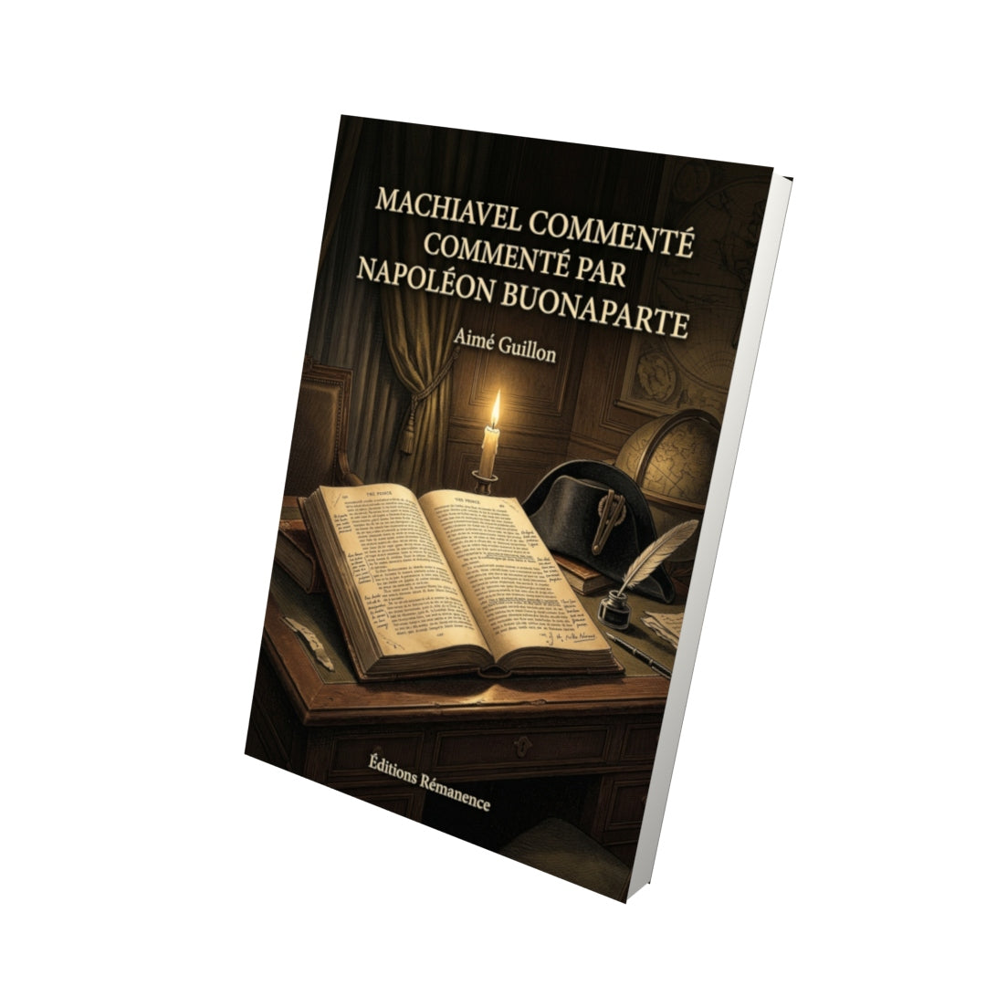 Livre Machiavel commenté par Napoléon Buonaparte par Aimé Guillon - Vue 3D - Editions Remanence