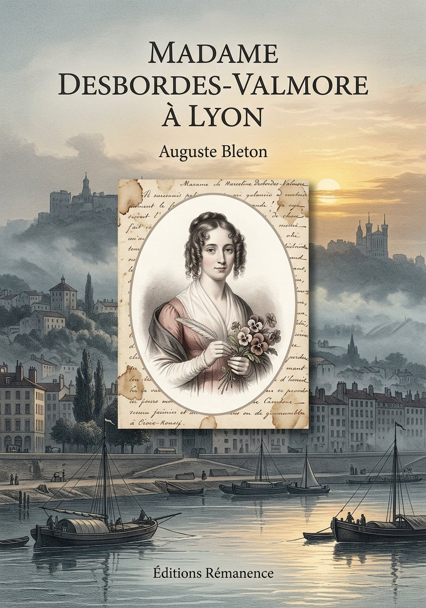 Livre Madame Desbordes-Valmore à Lyon par Auguste Bleton - Couverture - Editions Remanence