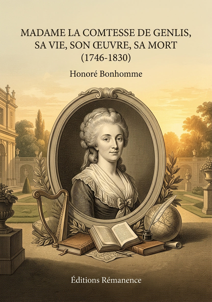 Livre Madame la comtesse de Genlis, sa vie, son œuvre, sa mort (1746-1830) par Honoré Bonhomme - Couverture - Editions Remanence