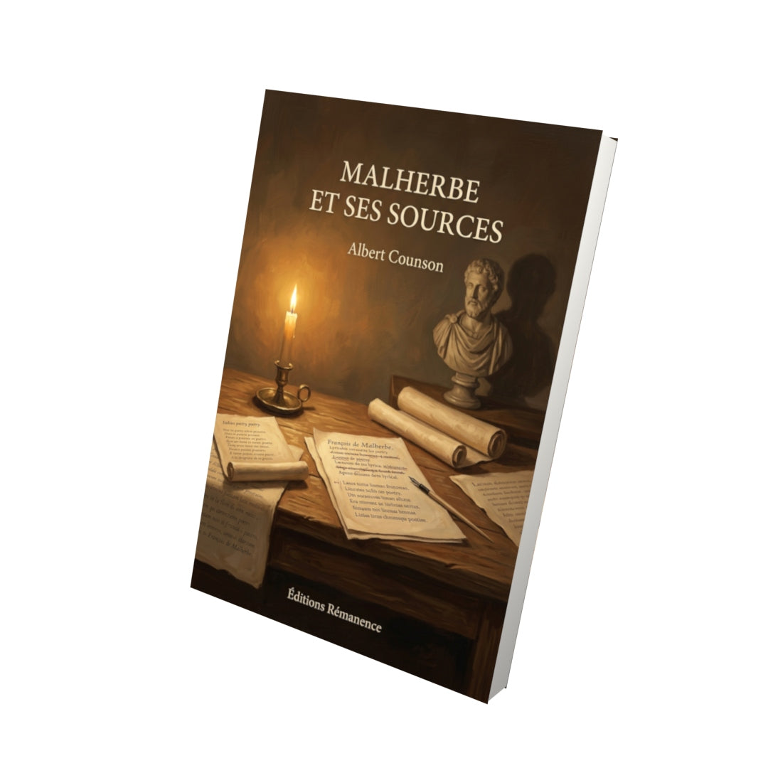 Livre Malherbe et ses sources par Albert Counson - Vue 3D - Editions Remanence