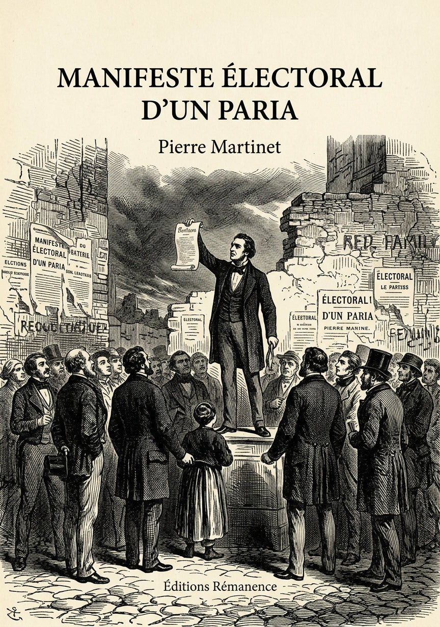 Livre Manifeste électoral d'un Paria par Pierre Martinet - Couverture - Editions Remanence