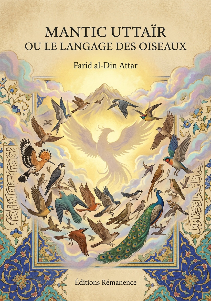 Livre Mantic uttaïr ou le Langage des oiseaux par Farid al-Din Attar - Couverture - Editions Remanence