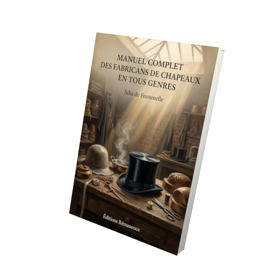 Livre Manuel complet des fabricans de chapeaux en tous genres - Julia de Fontenelle - Vue 3D - Editions Remanence