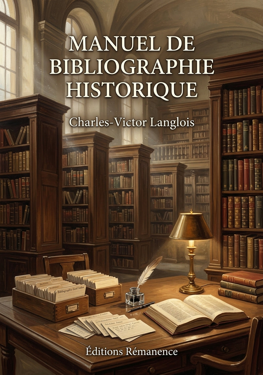 Livre Manuel de bibliographie historique par Charles-Victor Langlois - Couverture - Editions Remanence
