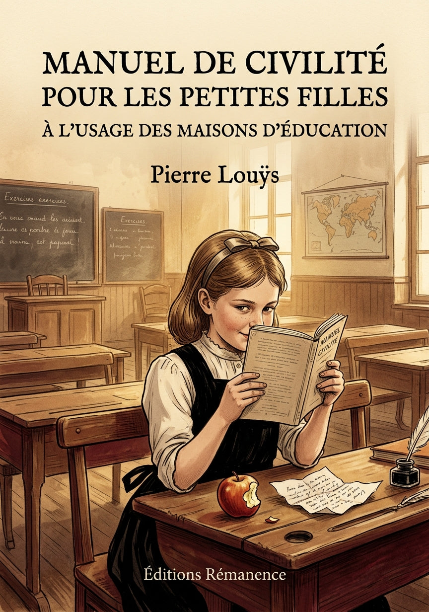 Livre Manuel de civilité pour les petites filles à l’usage des maisons d’éducation par Pierre Louÿs - Couverture - Editions Remanence