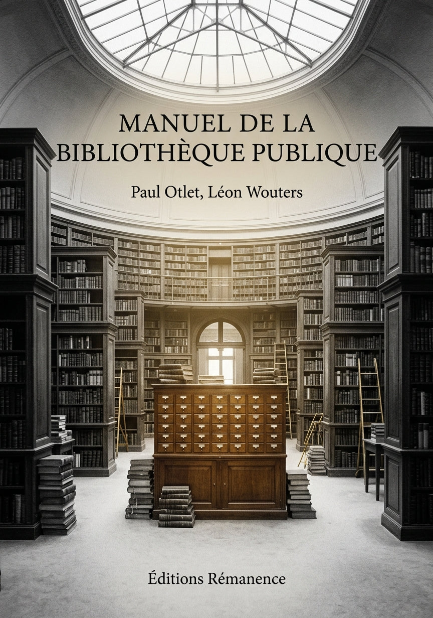 Livre Manuel de la bibliothèque publique par Paul Otlet, Léon Wouters - Couverture - Editions Remanence
