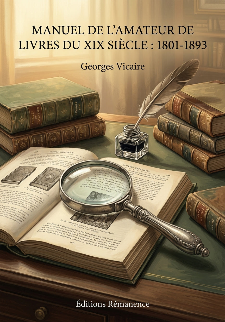 Livre Manuel de l’amateur de Livres du XIX siècle : 1801-1893 par Georges Vicaire - Couverture - Editions Remanence